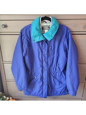 LL Bean Vintage Blue and Teal Jacket  Winter Coat Womens Medium